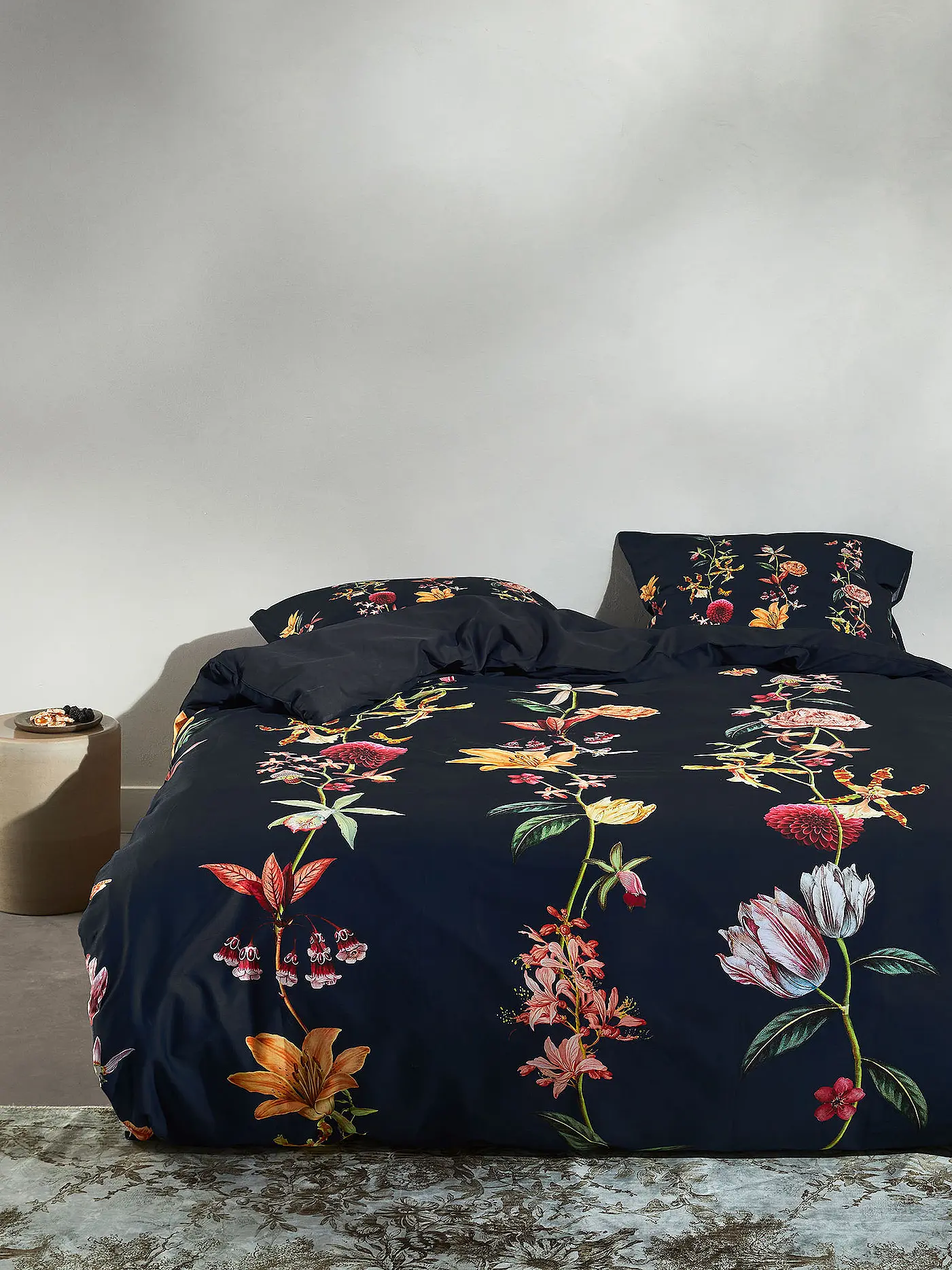 ESSENZA | Satin Bettwäsche FEDA 70x90cm/140x200cm Bright Terra | dunkelblau